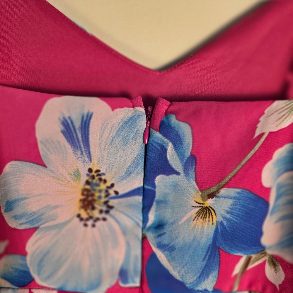 Lulus Maxi Dress Womens XL Pink Floral Print V-Neck Adjustable Straps NEW - Picture 7 of 11